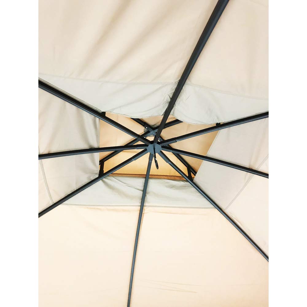 Garden Winds Replacement Canopy Top Cover for Oakmont Gazebo - 350 - Beige - Model L-GZ1188PST-A