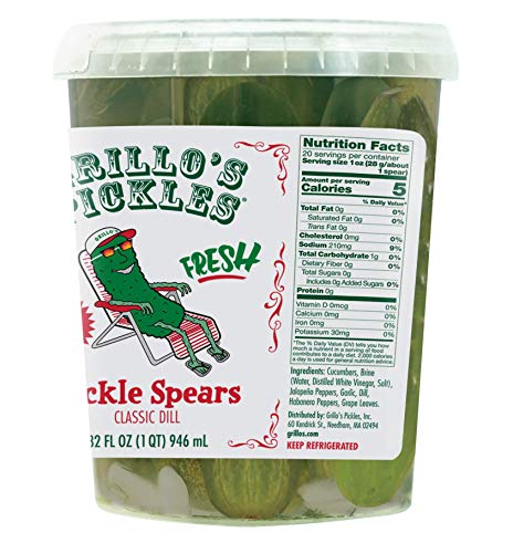 Grillo's Pickles Hot Classic Dill Pickle Spears, 32 Fl Oz