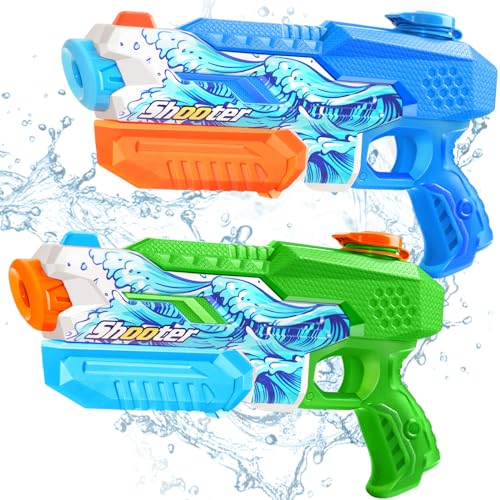 2 Pack Water Gun for Kids Adults: 600cc Squirt Blasters Super Water Gun Soaker with Long Range High Capacity for Boys Girls Summer Swimming Pool Beach Outdoor Water Fighting Play Toys Party Favors