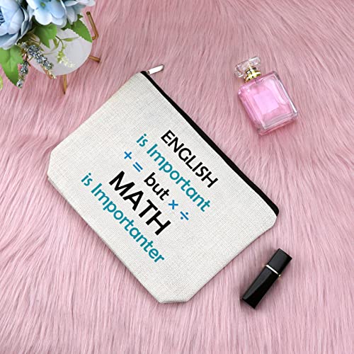 Math Teacher Appreciation Gift Makeup Bag Birthday Gift for Teacher Tutor Math Teacher Gift for Women Thank You Gift for Teacher Makeup Pouch Funny Gift for Mathematics Lovers Cosmetic Travel Bag