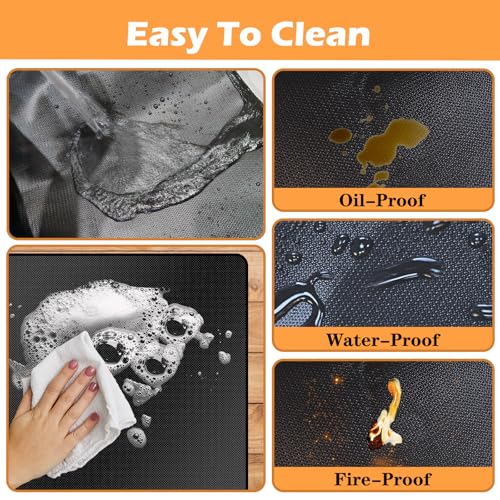 Demiwise 48X36in Grill Mats for Outdoor Grill,Waterproof,OilProof,Fireproof,Fits Most Grills, Smokers, Griddles and Outdoor Charcoal, Flat Top,Deck and Patio Protector