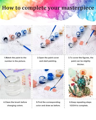 TOCARE Butterfly Paint by Numbers Kit for Adults Beginners, Flowers Paint by Number Butterfly for Adults Teens, Adults’ Paint-by-Number Kits on Canvas 16x20inch