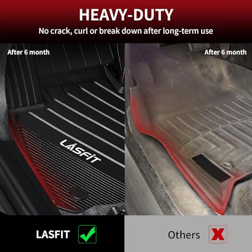 LASFIT Floor Mats & Trunk Mats Fit for BMW X5 New 2019-2024 2025, All Weather Floor Liner TPE All Weather Custom Fit Floor Liner 1st&2nd Row Full Set Car Mats and Cargo Liner, Black