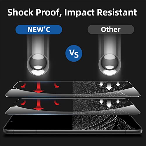 NEW'C 3 Pack Designed for iPhone 16, iPhone 15, iPhone 15 Pro (6.1 inches) Screen Protector Tempered Glass,Case Friendly Ultra Resistant