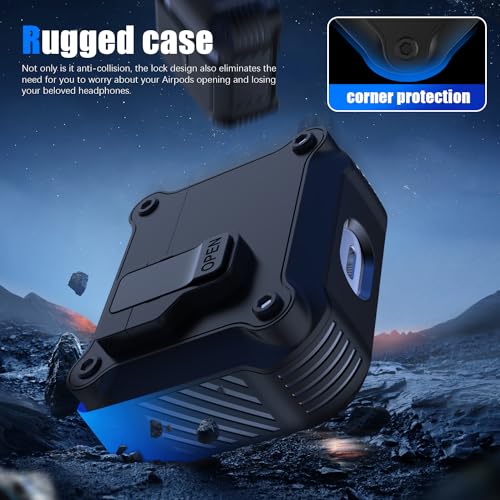 RFUNGUANGO for Airpods 3rd Generation Case with Secure Lock Clip, Full Body Shockproof Hard Shell Protective, AirPods 3 Case Compatible with Apple AirPod 3rd Gen 2021 [Front LED Visible] - Yellow