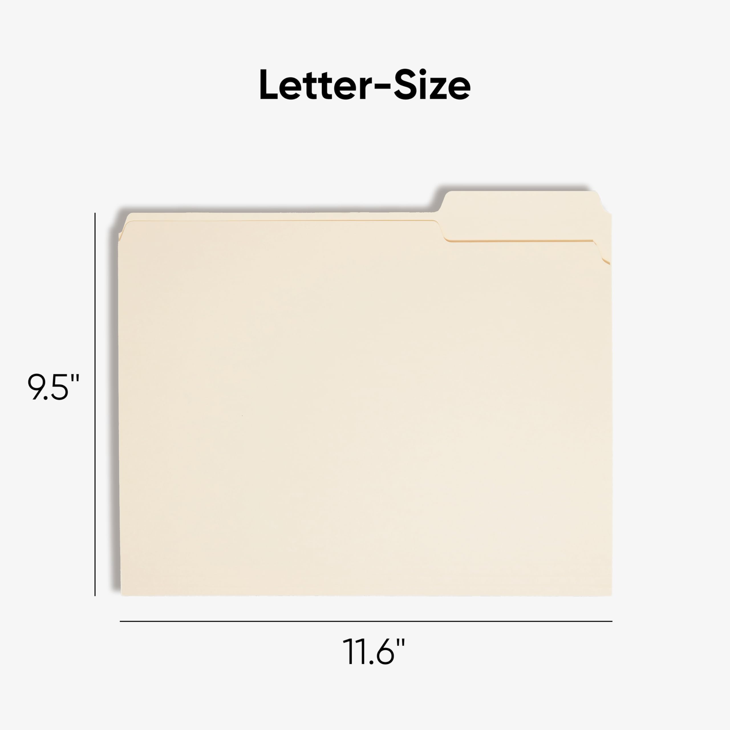 Smead File Folder, 1/3-Cut Tab, Letter Size, Manila, 100 per Box (10381)