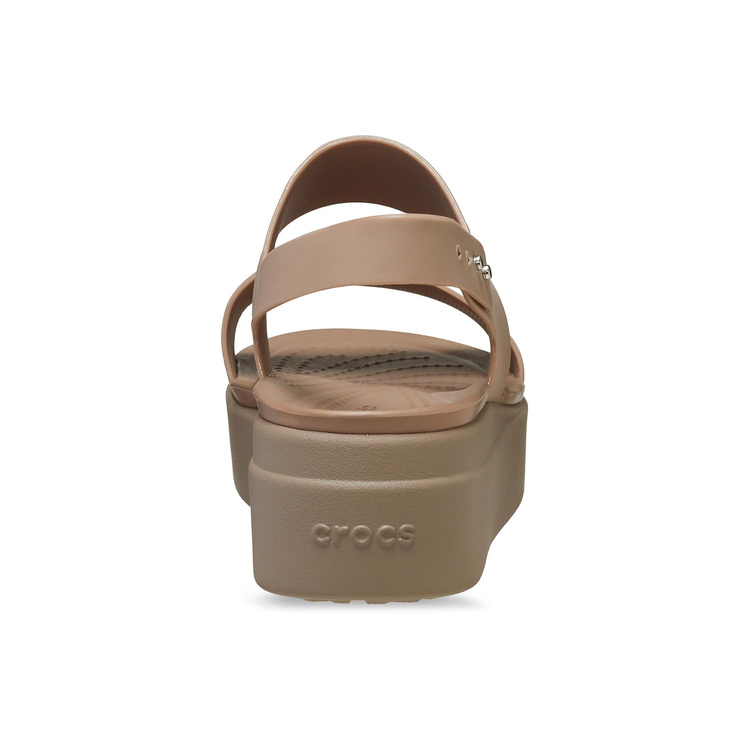 Crocs Brooklyn Low Wedge for Women - Adjustable Buckle Heel Straps with Pushpin Closure, Flexible, and All-Day Wear Multi/Stucco 5 M