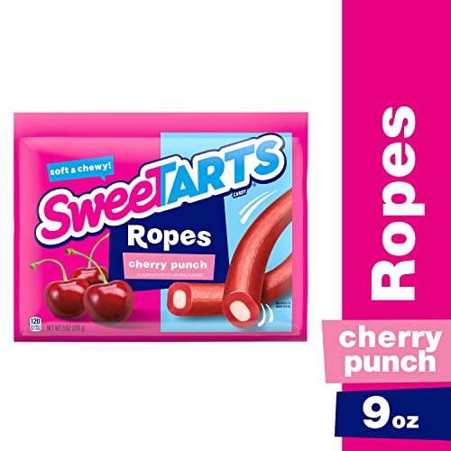 SweeTARTS Soft & Chewy Ropes Candy, Cherry Punch, 9 Ounce