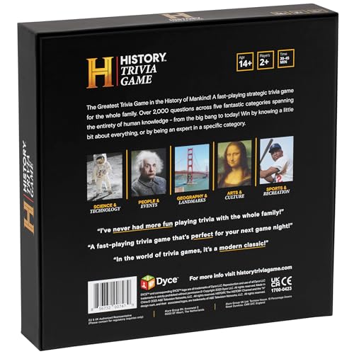 HISTORY Channel Trivia Game - 2000+ Fun General Knowledge Questions for Adults, Family and Teens in The Pursuit of Trivial Knowledge - The Perfect Party Card Game for Board Games Night with your Group