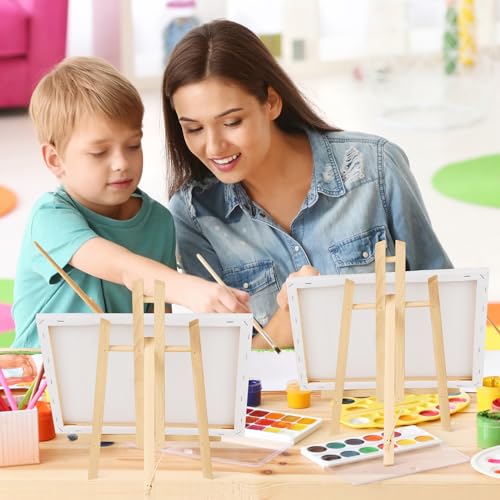 ESRICH 2 Pack 11.8" Wood Easels,Small Tabletop Display Stand,Easel Stand for Painting,Painting Party,Kids Student Tabletop Easels for Painting, Portable Canvas