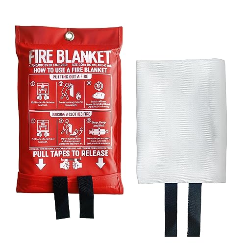 KingtooSize Fire Blanket, 47 in x71 in,Fiberglass Fire Blanket for Home,Kitchen,1 Pack