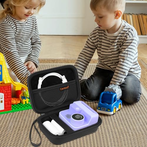 Canboc Kids Camera Case Compatible with Anchioo/Dylanto Kids Instant Print Camera, Video Camera Bag fit Print Paper, USB Cable, Black (Case Only)