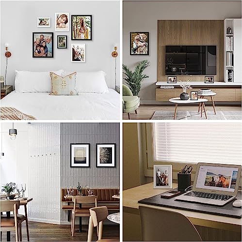 Nacial 4x6 Picture Frame, Black Picture Frames Display 3.5x5 Photos with Mat or 4x6 Without Mat, Photo Frames Collage for Wall and Table Mounting