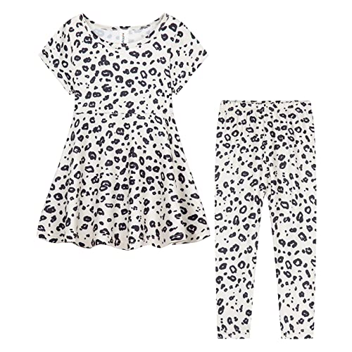 Mud Kingdom Happy Easter Toddler Girls Outfits All Over Print Cute Bunny White 4T