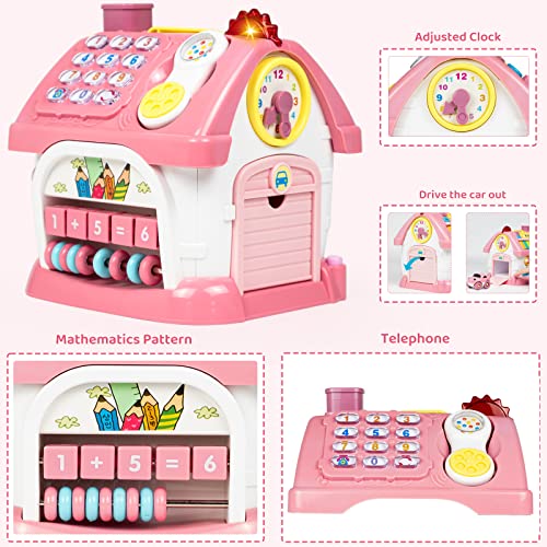 Marstone Toys for 1+ Year Old Girl Gifts, First birthday Gifts for Girls, 8-in-1 Montessori Toddler Toys House with Learning and Playing, Christmas and Birthday Gifts for kids Aged 1-2