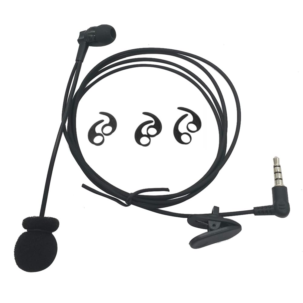 stdgove 3.5mm Wired Earpiece Coach Sideline Football Headset Referee Coaching Headphone with Boom Open Mic Microphone Intercom Commnication Earphone Coms Ear Piece for Ejeas v4 v6 pro(in Ear)