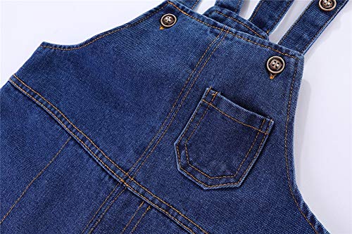 Mud Kingdom Baby Boys Cute Denim Overalls Adjustable Straps Blue 12-18 Months