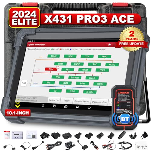 2024 LAUNCH X431 PRO3 ACE Elite Bidirectional Scan Tool with DBSCar VII Connector,HD Truck Scan,OEM Topology Map,Online Coding & 50+ Reset for All Cars,CAN FD & DoIP,FCA AutoAuth,2-Year Free Update