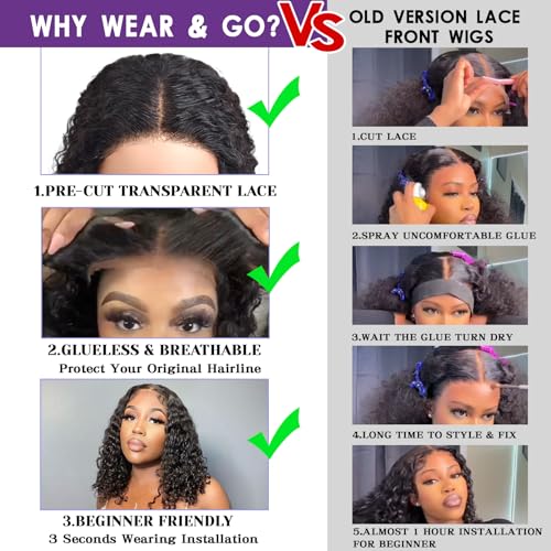 MOONYE 30 Inch Curly Lace Front Wig Human Hair 13x4 HD Transparent Lace Frontal Wig 200% Density Pre Plucked With Baby Hair Glueless Deep Curly Wigs Human Hair For Black Women Natural Color