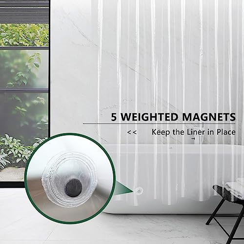 AooHome Stall Clear Plastic Shower Curtain Liner, 36x72 Premium Light Weight EVA 4G Plastic Bathroom Shower Liner with Rustproof Metal Grommets and 3 Magnets for Shower Stall(No Hooks)