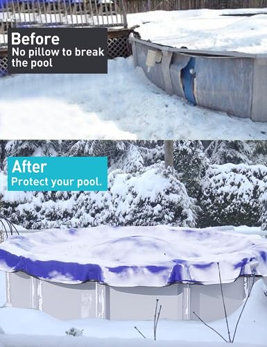 POOLHACKER 2024 Upgrade Pool Pillows for Above Ground Pools, Winterizing Ice Equalizer 0.5mm Ultra Thick Pool Cover Air Pillow for Winter, Pool Closing Kit for Swimming Pool, 50ft Rope Included (4x4)