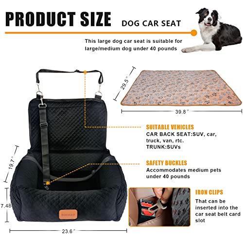 Pet Booster Seat for Medium Small Dogs - Multi-Function Dog Bed & Travel Bed, Comfortable & Safe, Removable & Washable, Fits Cars/Trucks/SUV