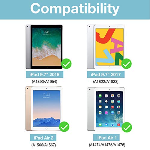 ProCase Smart Cover for iPad 9.7 (2018 & 2017, Old Model) / iPad Air 2 / iPad Air Case, Slim Stand Protective Folio Case for iPad 9.7 Inch 5th/6th Generation, Also Fit iPad Air 2 / iPad Air -Black