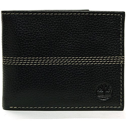 Timberland mens Sportz Quad Leather Passcase Wallet, Black (Quad Stitch), One Size