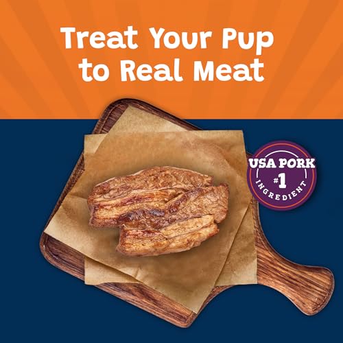 Blue Buffalo Sizzlers Natural Soft Dog Treats, Bacon-Style Soft-Moist Dog Treats with Real USA Pork, Original Flavor, 6-oz. Bag