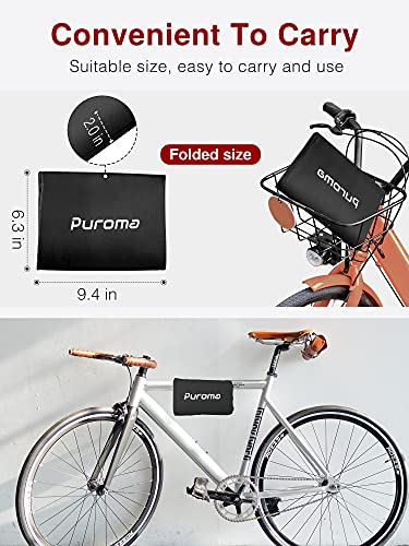 Puroma Bike Cover Outdoor Waterproof Bicycle Covers Rain Sun UV Dust Wind Proof with Lock Hole for Mountain Road Electric Bike, XL (Basic Black)