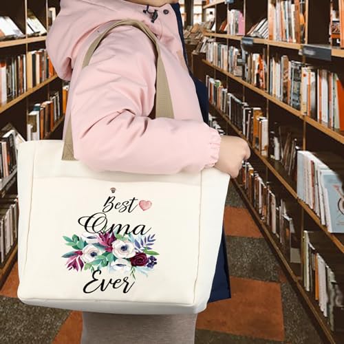 TSOTMO Oma Gift Best Oma Ever Tote Bag For Grandma Retirement Gift For Oma New Oma Gift (Oma TOTE)