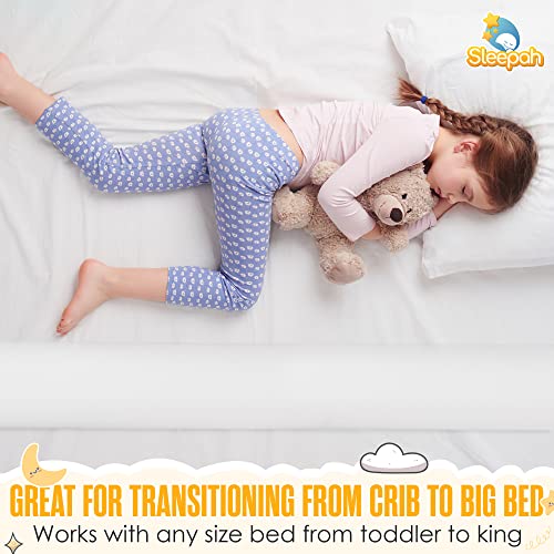 Bed Bumpers for Toddlers Memory Foam Rail Guards Waterproof Washable Dual Sided Non-Slip Soft Cover - Safety Guard Noodle Long Pillow Pads for King Queen Full Twin Beds (1 Pack)