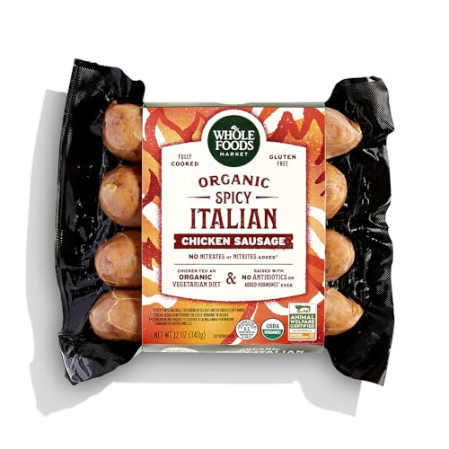 Whole Foods Market, Chicken Sausage Italian Spicy Organic Step 3, 12 Ounce