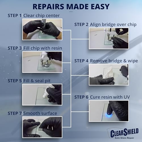 Clearshield Windshield Repair Kit - Window Rock Chip Repair Kit - Cracked Windshield Repair Kit - Auto Glass Repair Kit for 1000+ Repairs