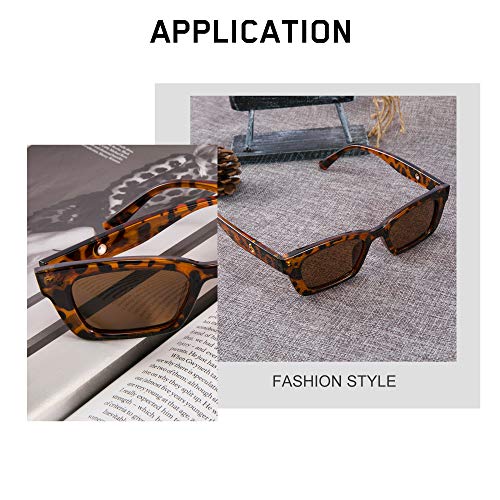 FEISEDY Retro Rectangular Polarized Sunglasses 90's Vintage Frame UV400 Protection for Women Men B2677