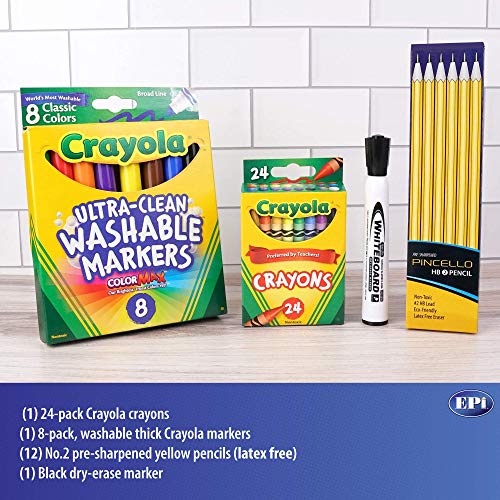 EPI Essential School Supply Kit for Kindergarten and First Grade Students