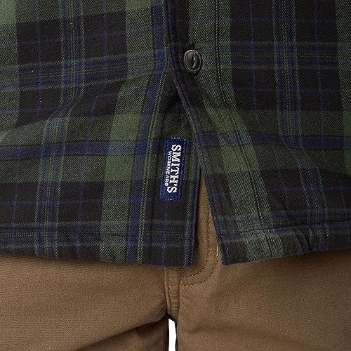 Smith's Workwear Men's Sherpa-Lined Hooded Flannel Shirt-Jacket, Blackwatch-463