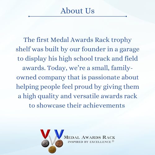 4ft- Medal Awards Rack Premier Medal Hanger Display Rack and Trophy Shelf for Gymnastics, Soccer, Basketball, Football, and More. The Largest Medal and Award Display- 48” - Black