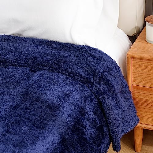 Berkshire Blanket Classic Extra-Fluffy™ Plush Blanket, King Size Bed Blanket, Soft Fuzzy Fluffy Long Hair Blanket for Couch Sofa Bed, Peanut, 90x108 Inches