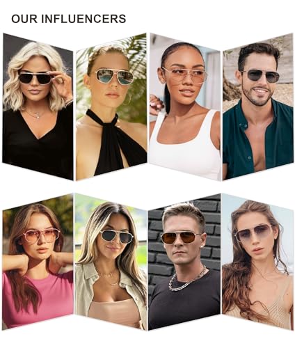 SOJOS Classic Retro Aviator Sunglasses for Women Men Vintage Hexagonal Metal Frame UV400 Lenses SJ1200, Black/Yellow Tint