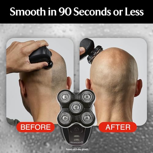 Remington Balder Boss Electric Razor for Head XR7120 - Premier Wet/Dry Bald Head Shaver, Japanese Steel Blades, Cordless Rechargeable, Effortless Head Shaving with Precision Dual Track Heads