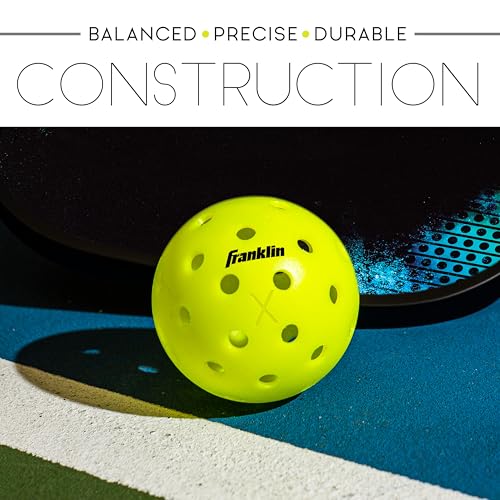 Franklin Sports Outdoor- X-40 Pickleball Balls - USA Pickleball (USAPA) Approved - 3 Pack Outside Pickleballs - Optic Yellow - US Open Ball