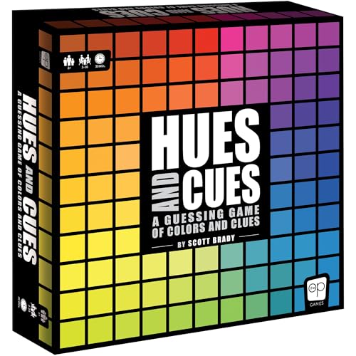 HUES and CUES - Vibrant Color Guessing Board Game for 3-10 Players Ages 8+, Connect Clues and Guess from 480 Color Squares