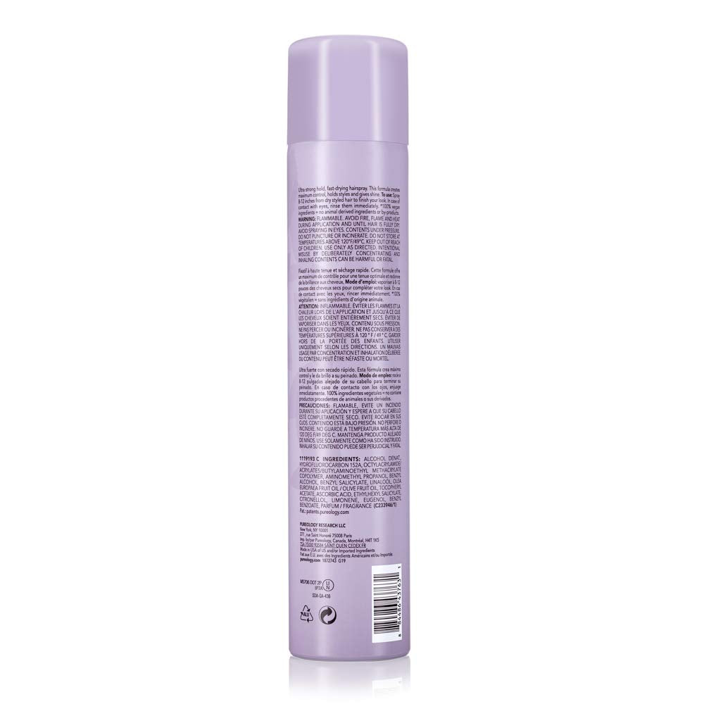 Pureology Style + Protect Lock It Down Hairspray for Color-Treated Hair, Maximum Hold, 11 Ounce