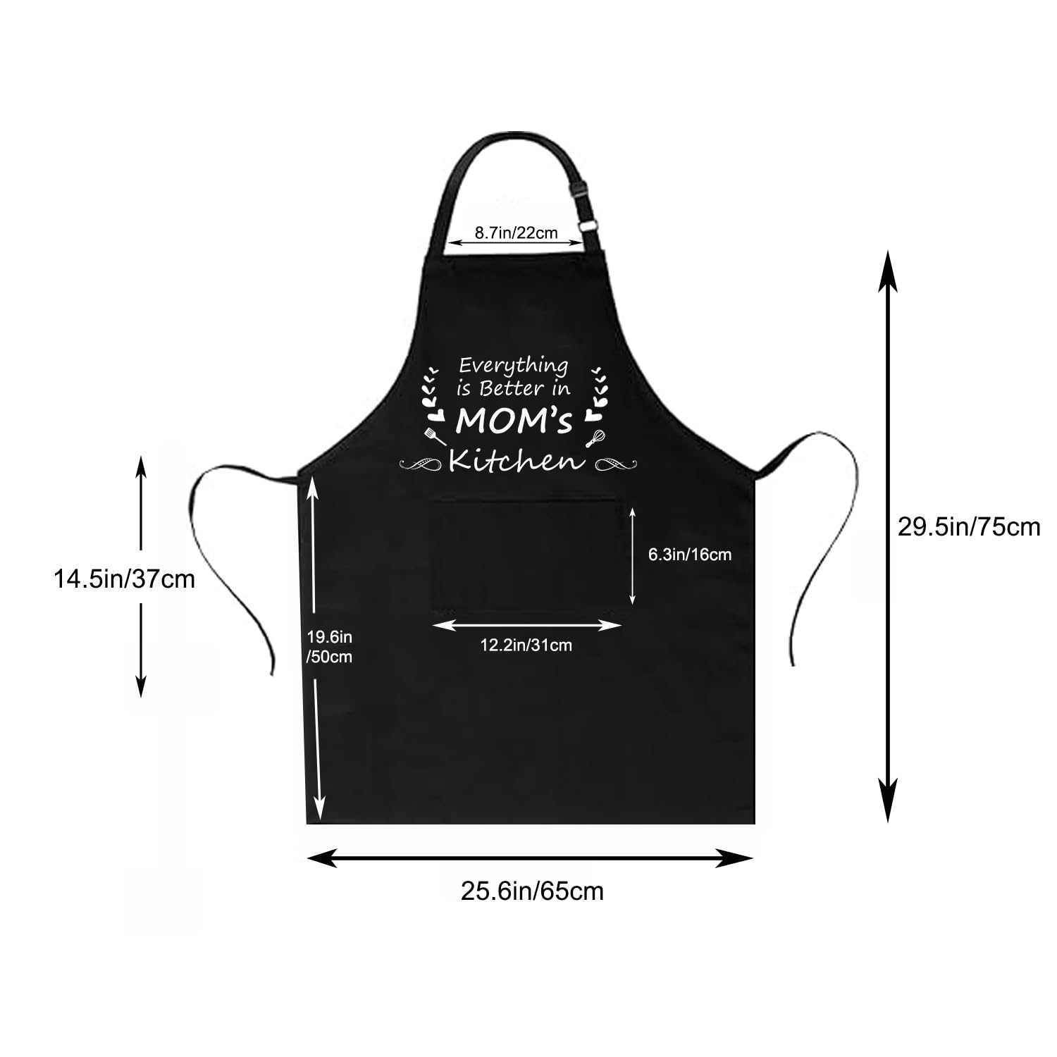 HKOMERE Gifts for Mom, Mom Birthday Gifts from Daughter Son - Cute Apron Gift for Mom - Thanksgiving Mothers Day Birthday Gifts for Mom, The Best Mom Gifts