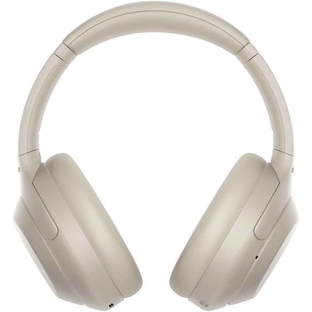 Sony WH-1000XM4 Wireless Noise-Canceling Over-Ear Headphones (Silver) with Mic for Phone-Call and Voice Control (WH1000XM4/S) + Headphone Stand + USB Adapter