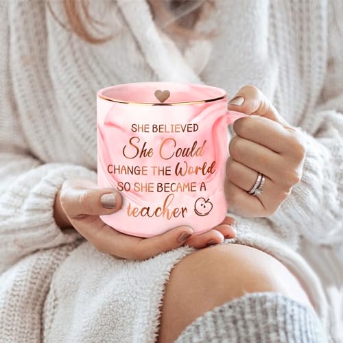 Teacher Appreciation Gifts for Women,12oz Novelty Coffee Mug Gifts for Teacher,Graduation Gifts for Her Inspirational Teacher,Personalized Teacher Gifts for Appreciation Week Birthday Back to School