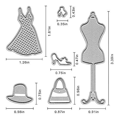 Metal Clothes Rack Dress Cutting Dies, Skirt Cap Bag Die Cuts Embossing Stencils Template Mould for Card Scrapbooking and DIY Craft Album Paper Card Decor