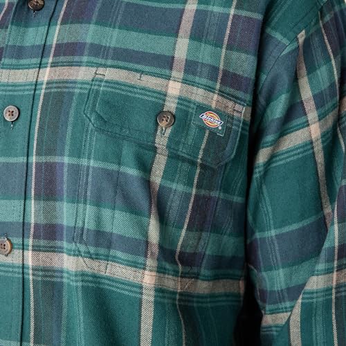Dickies Men's Flex Long Sleeve Flannel Shirt Blue
