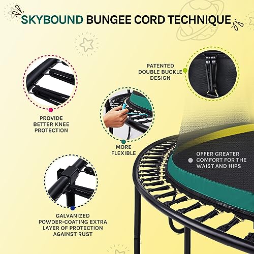 SkyBound 10 FT Springfree Trampoline for Kids and Adults - Springless Trampoline with Enclosure - Recreational Trampolines Bungee Cords - Outdoor Trampoline for Kids - No-Gap Design Zipper System